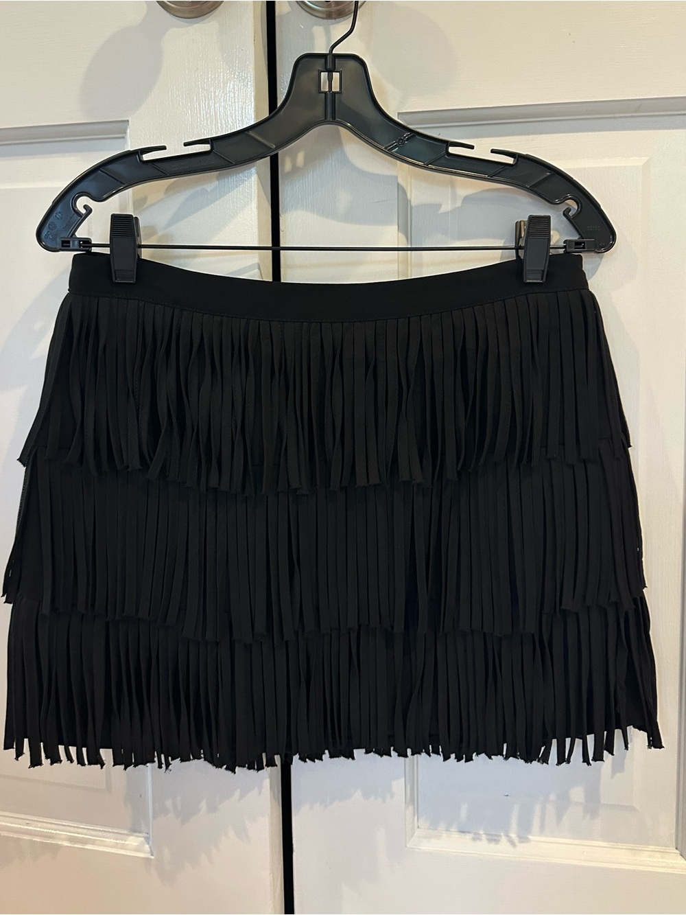 New Without tags Zara Black Layered Fringe Mini Skirt - size medium